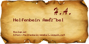 Helfenbein Amábel névjegykártya